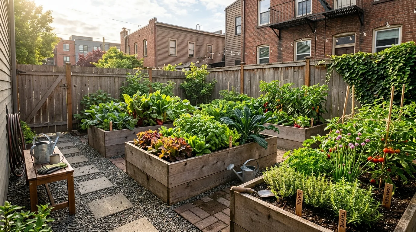 Compact Urban Raised Bed Layout